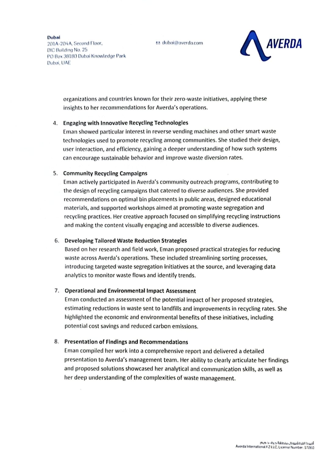 Internship in averda